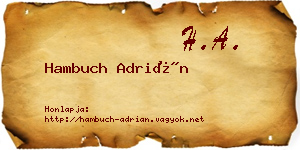 Hambuch Adrián névjegykártya